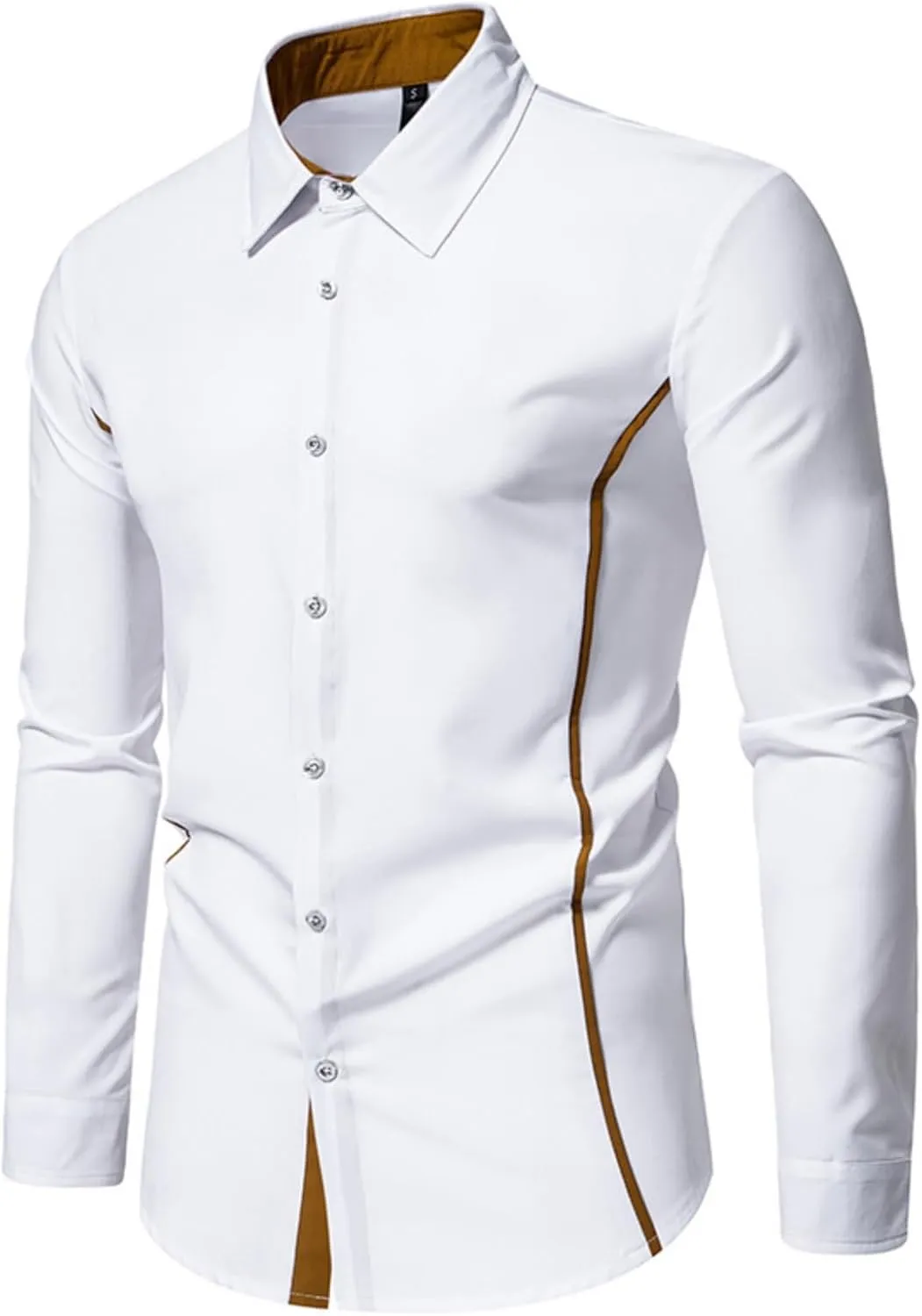 TIFIYA Men's Long Sleeve Shirt Slim Fit Business Casual Dress Shirt