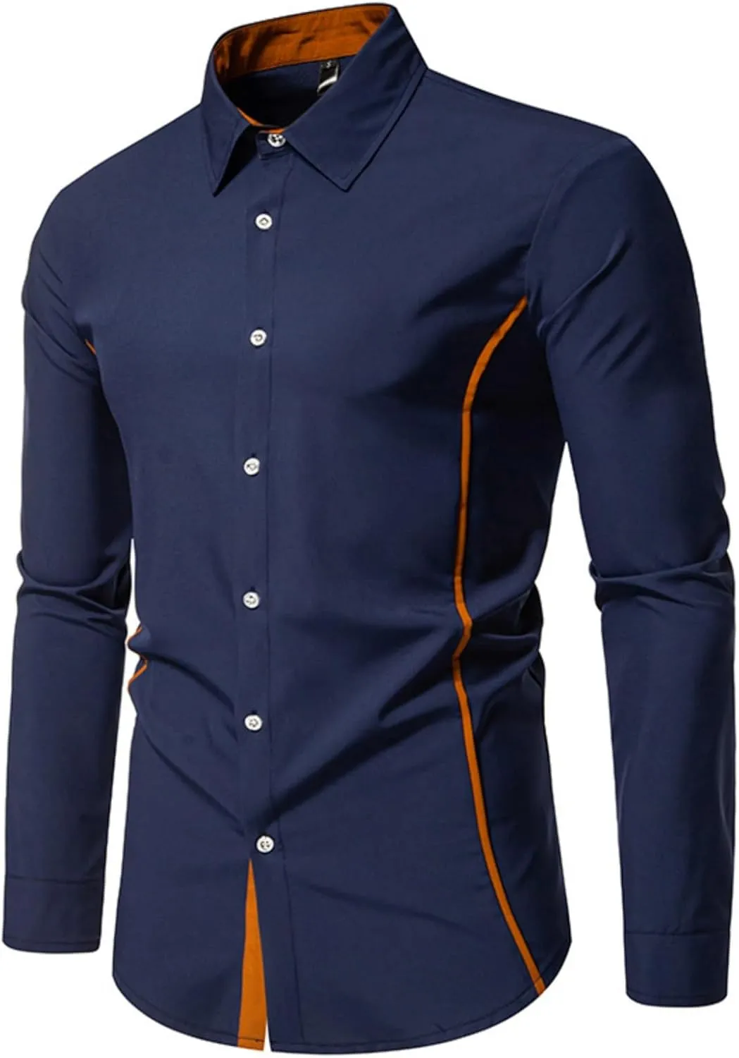 TIFIYA Men's Long Sleeve Shirt Slim Fit Business Casual Dress Shirt