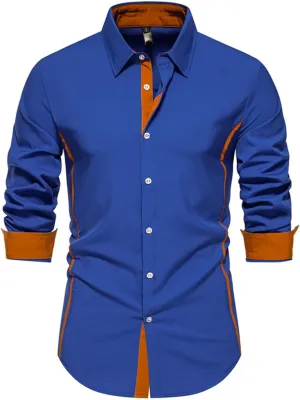 TIFIYA Men's Long Sleeve Shirt Slim Fit Business Casual Dress Shirt