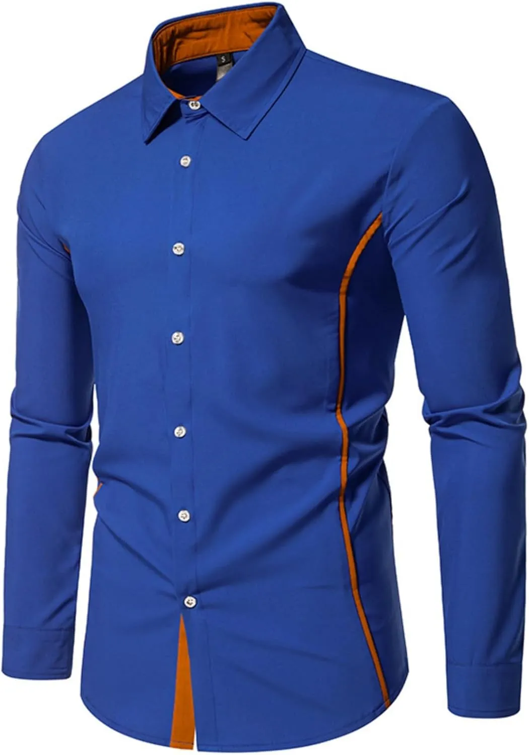 TIFIYA Men's Long Sleeve Shirt Slim Fit Business Casual Dress Shirt