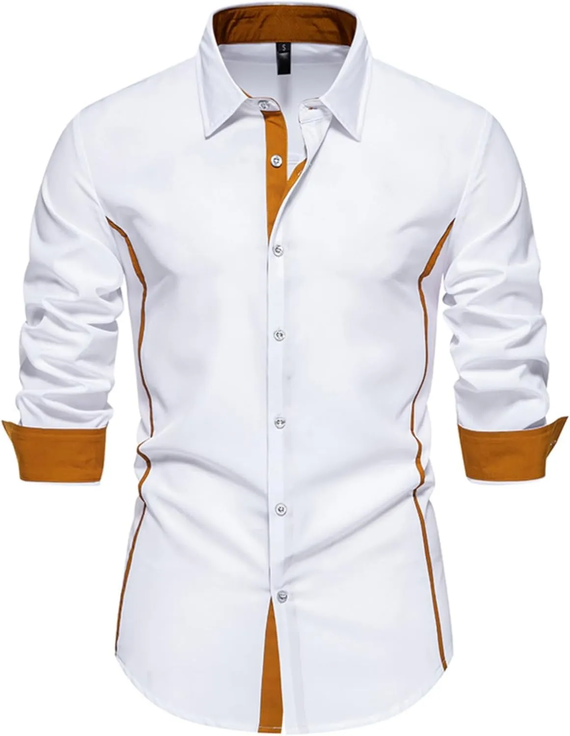 TIFIYA Men's Long Sleeve Shirt Slim Fit Business Casual Dress Shirt