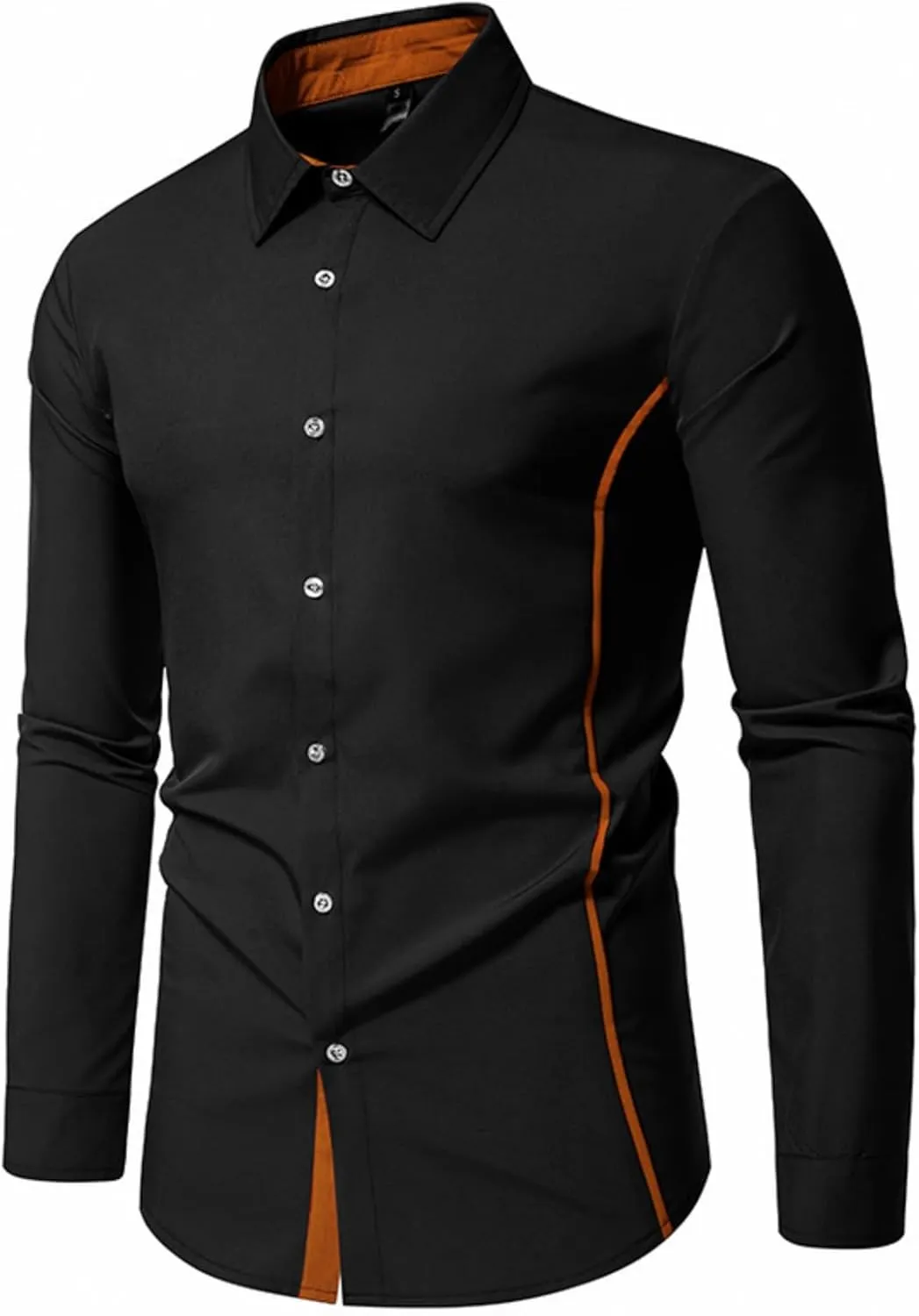 TIFIYA Men's Long Sleeve Shirt Slim Fit Business Casual Dress Shirt