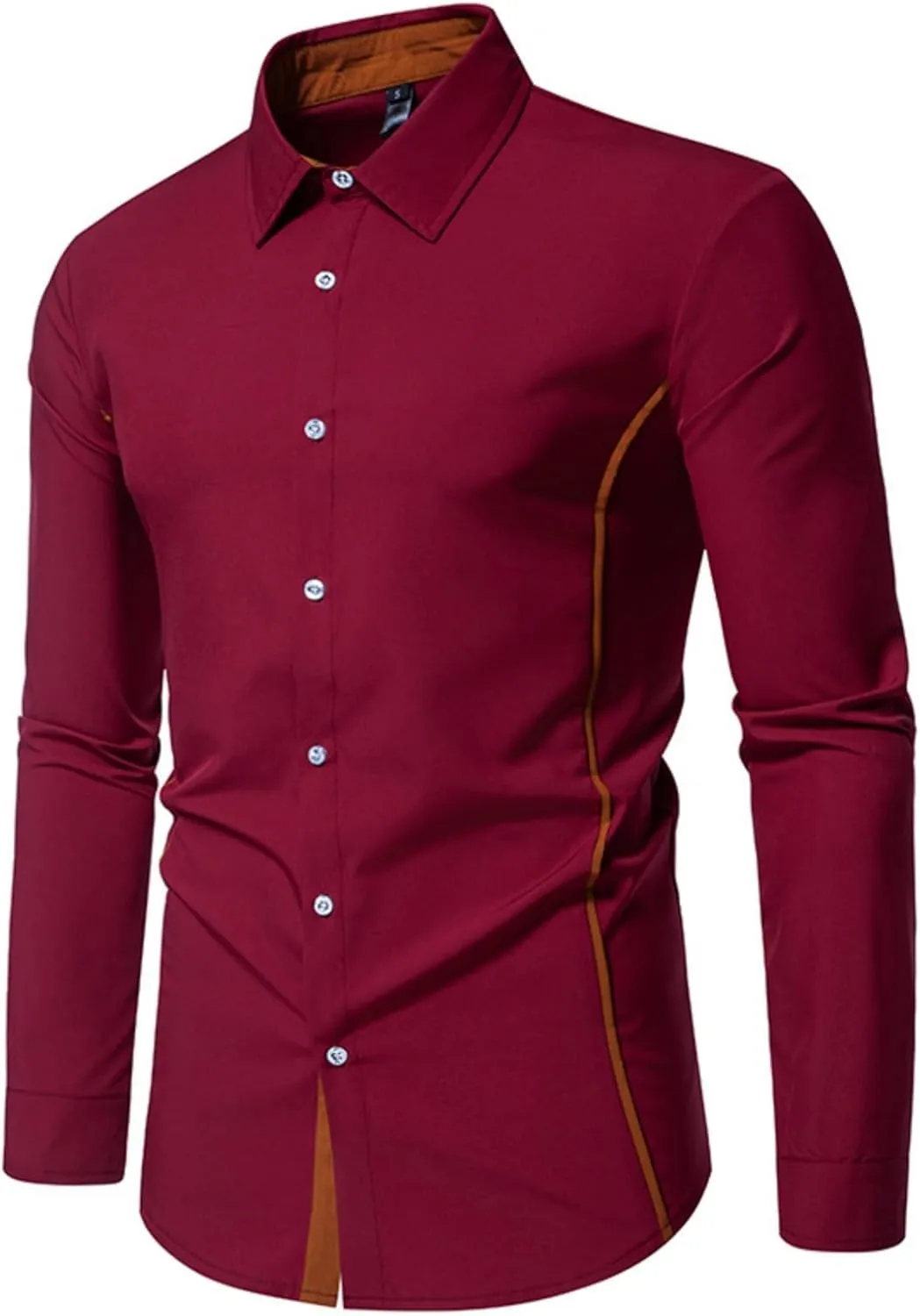 TIFIYA Men's Long Sleeve Shirt Slim Fit Business Casual Dress Shirt