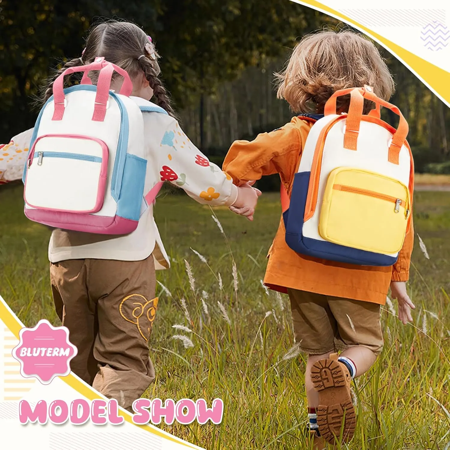 Toddler Backpack for Girls, Kids Backpack for 2-4, Small Preschool Kindergarten Bookbag Cute Mini Travel Backpacks Pink Blue