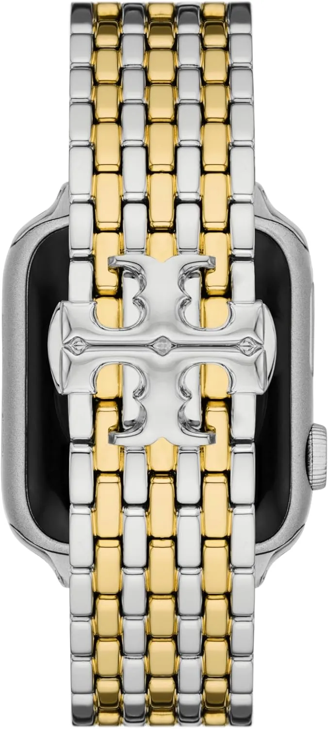 Tory Burch Women's Eleanor Designer Interchangeable Band for Apple Watch Compatible with Series 1-9 or SE Apple Watch