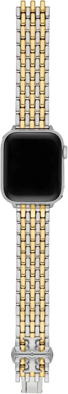 Tory Burch Women's Eleanor Designer Interchangeable Band for Apple Watch Compatible with Series 1-9 or SE Apple Watch