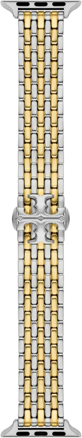 Tory Burch Women's Eleanor Designer Interchangeable Band for Apple Watch Compatible with Series 1-9 or SE Apple Watch