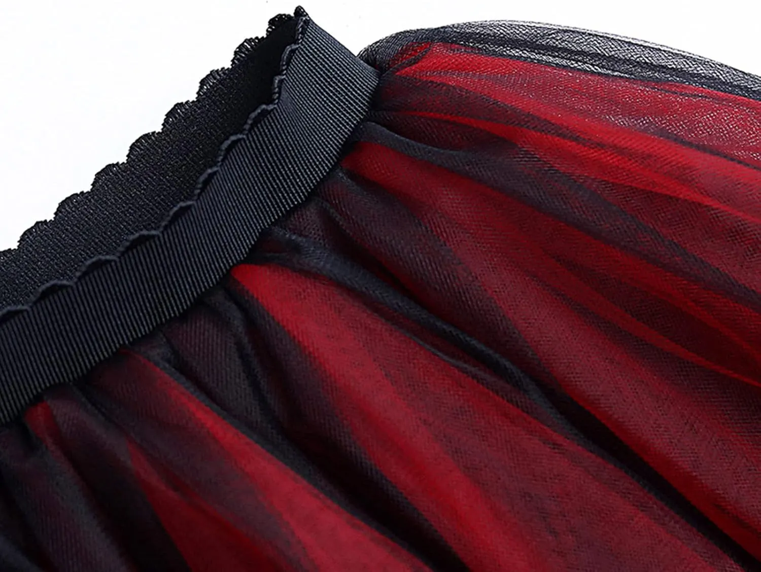Tutu Skirt Women's Knee Length 6-Layered Wedding Party Wrap Skirt Black Tulle