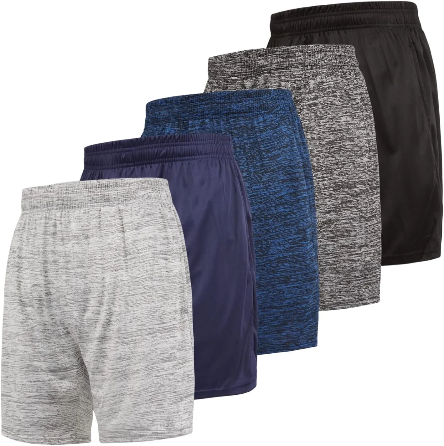 Ultra Performance 5 Pack Mens Athletic Basketball Shorts, 7 inch Running Workout Gym Shorts for Men, SM  5X