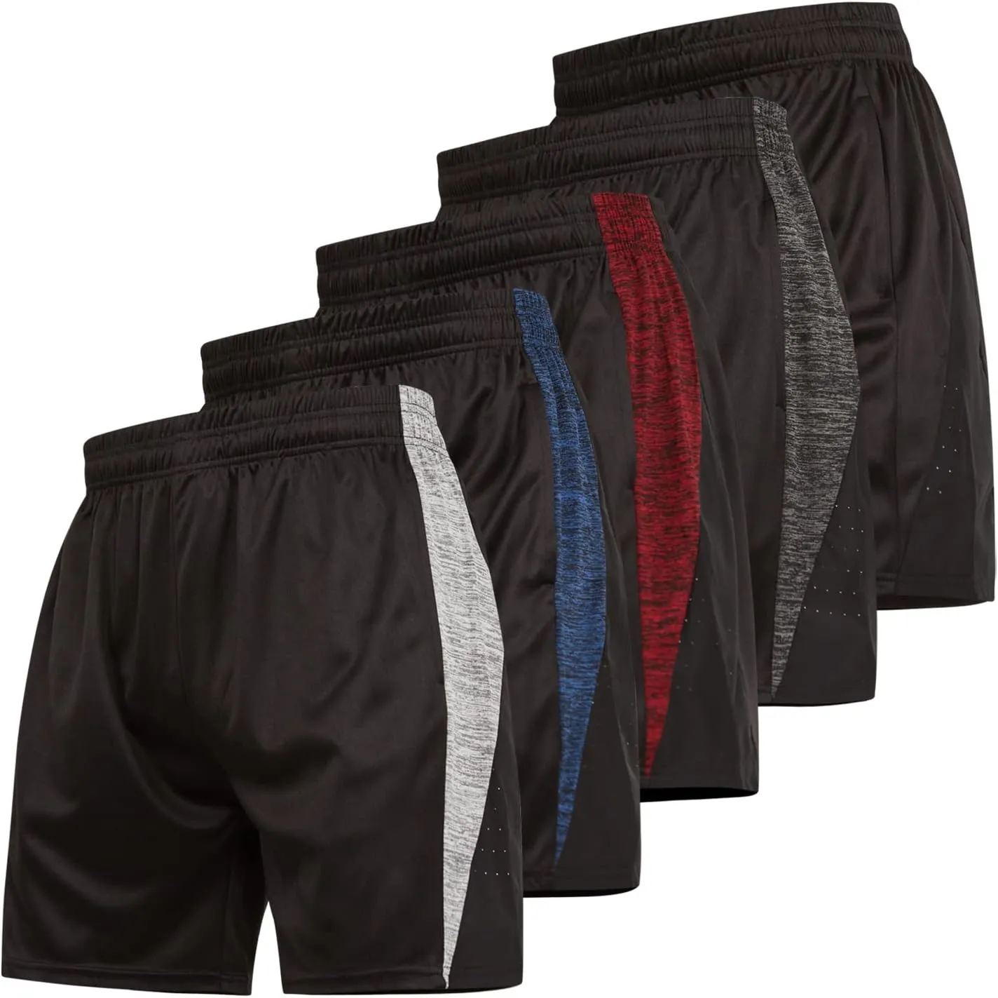 Ultra Performance 5 Pack Mens Athletic Basketball Shorts, 7 inch Running Workout Gym Shorts for Men, SM  5X