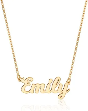 Ursteel Custom Name Necklace Personalized, 14K Gold Plated Personalized Name Necklace Dainty Name Plate Necklace Jewelry Personalized Gifts for Women