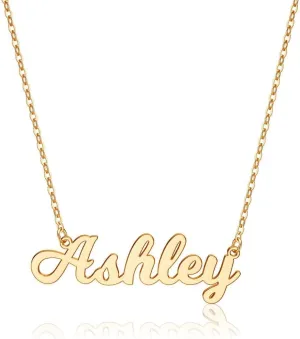 Ursteel Custom Name Necklace Personalized, 14K Gold Plated Personalized Name Necklace Dainty Name Plate Necklace Jewelry Personalized Gifts for Women