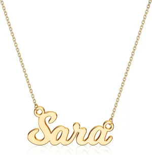 Ursteel Custom Name Necklace Personalized, 14K Gold Plated Personalized Name Necklace Dainty Name Plate Necklace Jewelry Personalized Gifts for Women