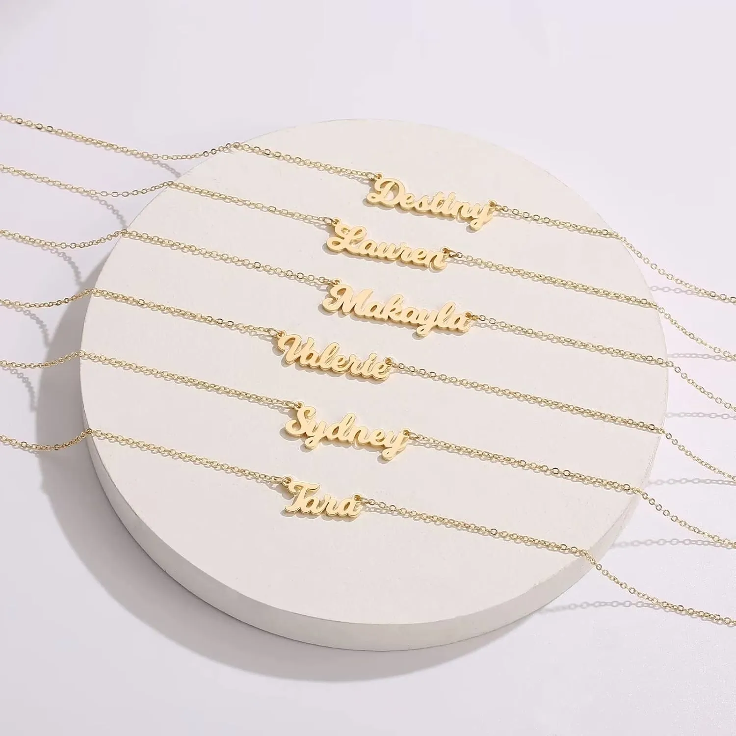 Ursteel Custom Name Necklace Personalized, 14K Gold Plated Personalized Name Necklace Dainty Name Plate Necklace Jewelry Personalized Gifts for Women
