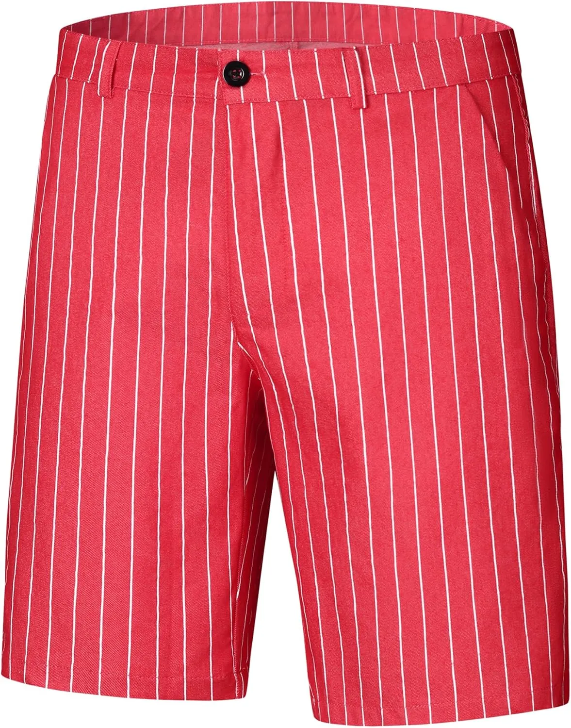 uxcell Men Summer Shorts Striped Slim Fit Flat Front Walk Chino Shorts