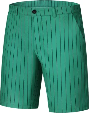 uxcell Men Summer Shorts Striped Slim Fit Flat Front Walk Chino Shorts