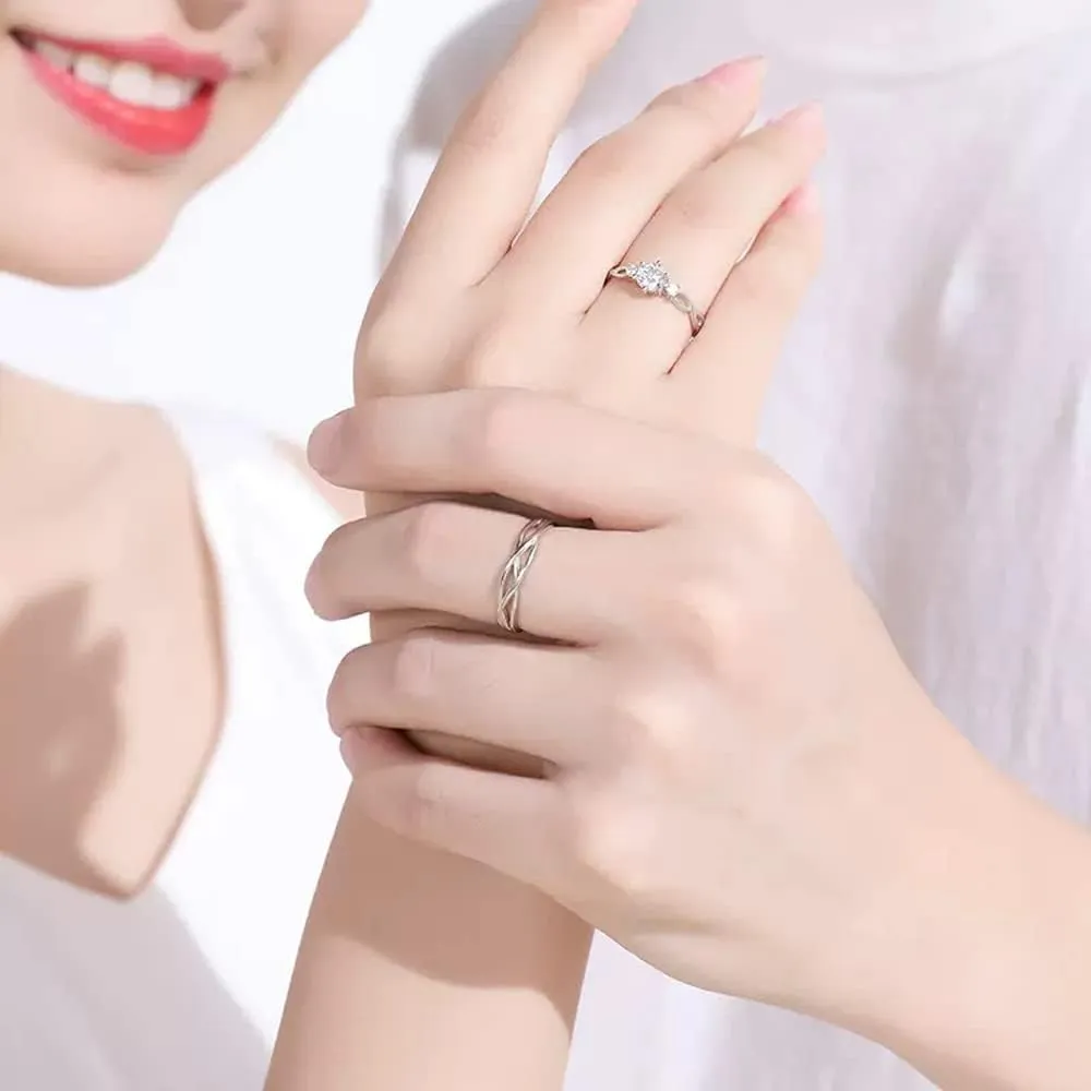 VIFE Couple Rings 925 Sterling Silver Adjustable Open fashion Rings Engagement Pair Rings Rings for Men Rings for Women Wedding Promise Engagement Anniversary Ring