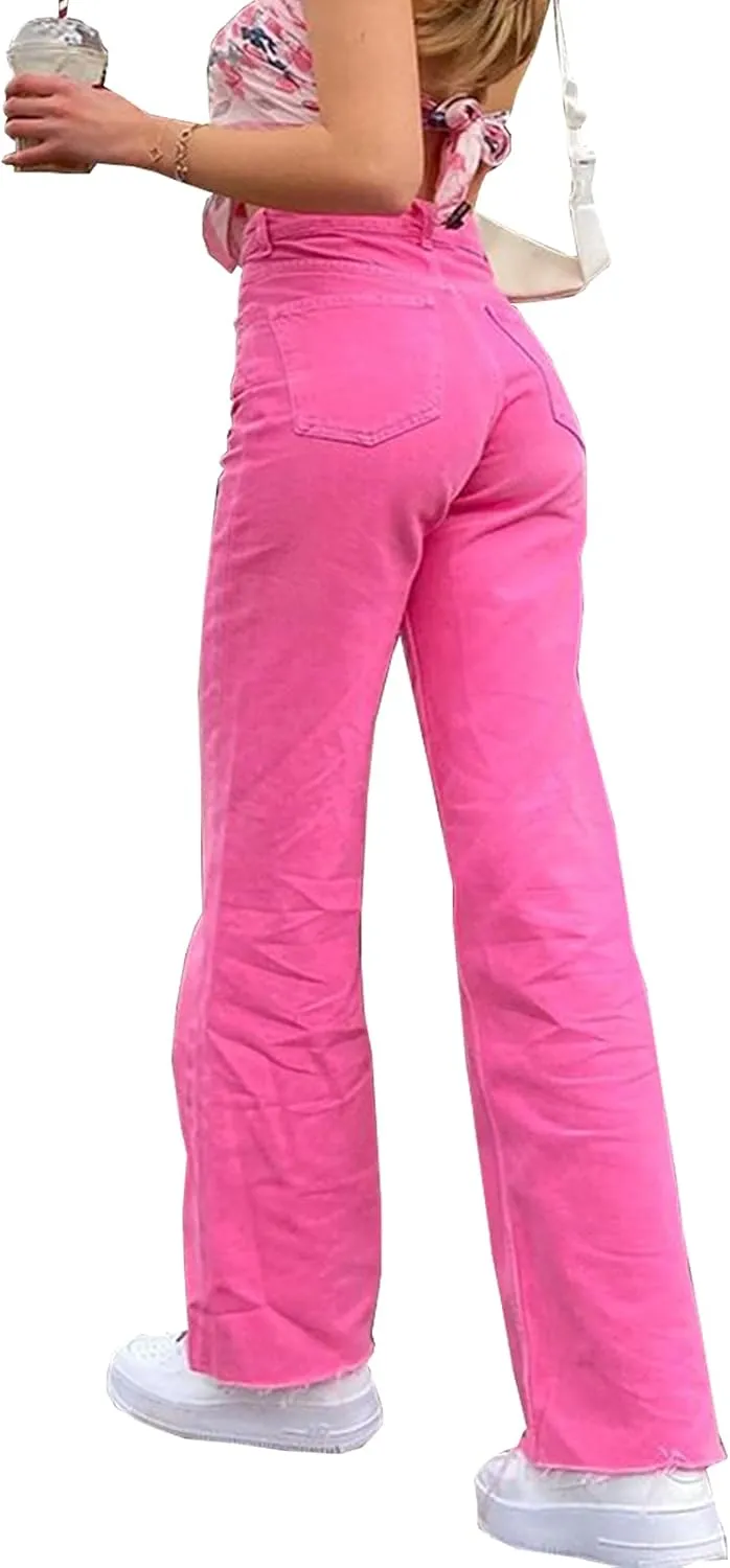 Vintage Jeans for Women Teen Girl High Waisted Relaxed Fit Straight Leg Baggy Boyfriend Jeans