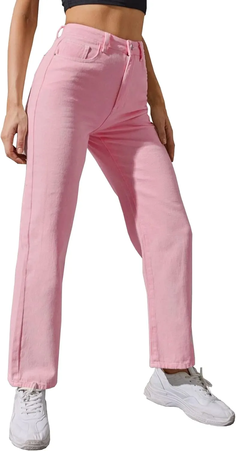 Vintage Jeans for Women Teen Girl High Waisted Relaxed Fit Straight Leg Baggy Boyfriend Jeans