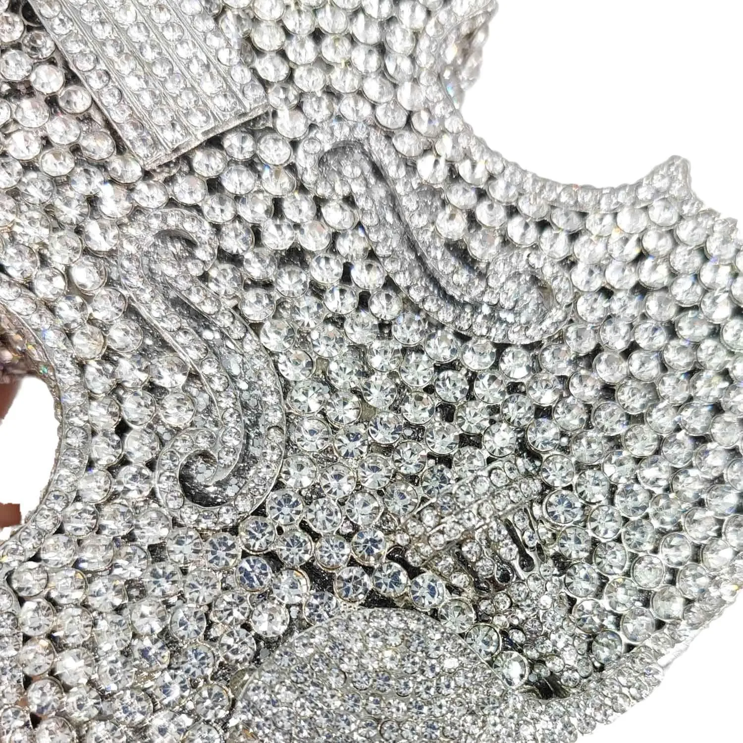 Violin Crystal Clutch Bag Women Novelty Evening Handbags Bridal Party Dinner Rhinestone Clutch Purse Wedding Bag,Mini