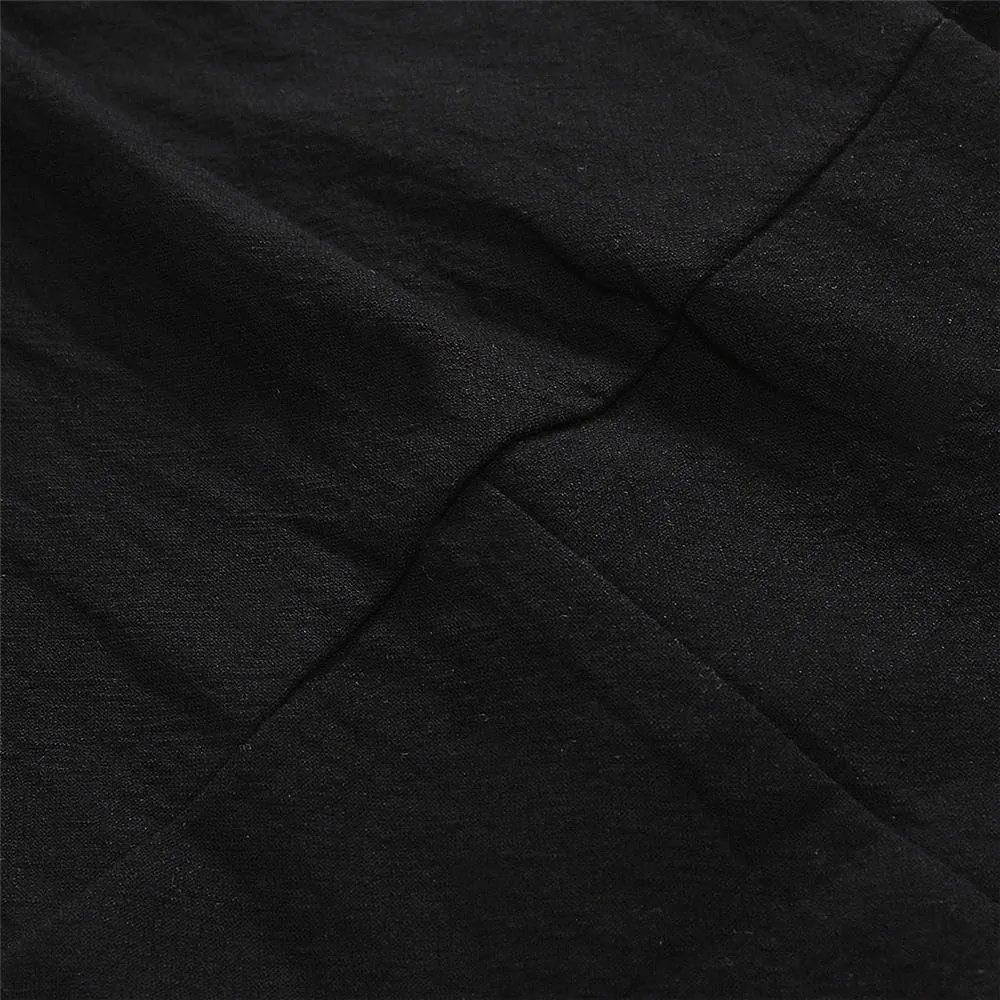 Wankang Mens Cotton Linen Shorts Summer Casual Elastic Waist Drawstring Vacation Beach Shorts Slim Fit Hawaii Shorts for Men