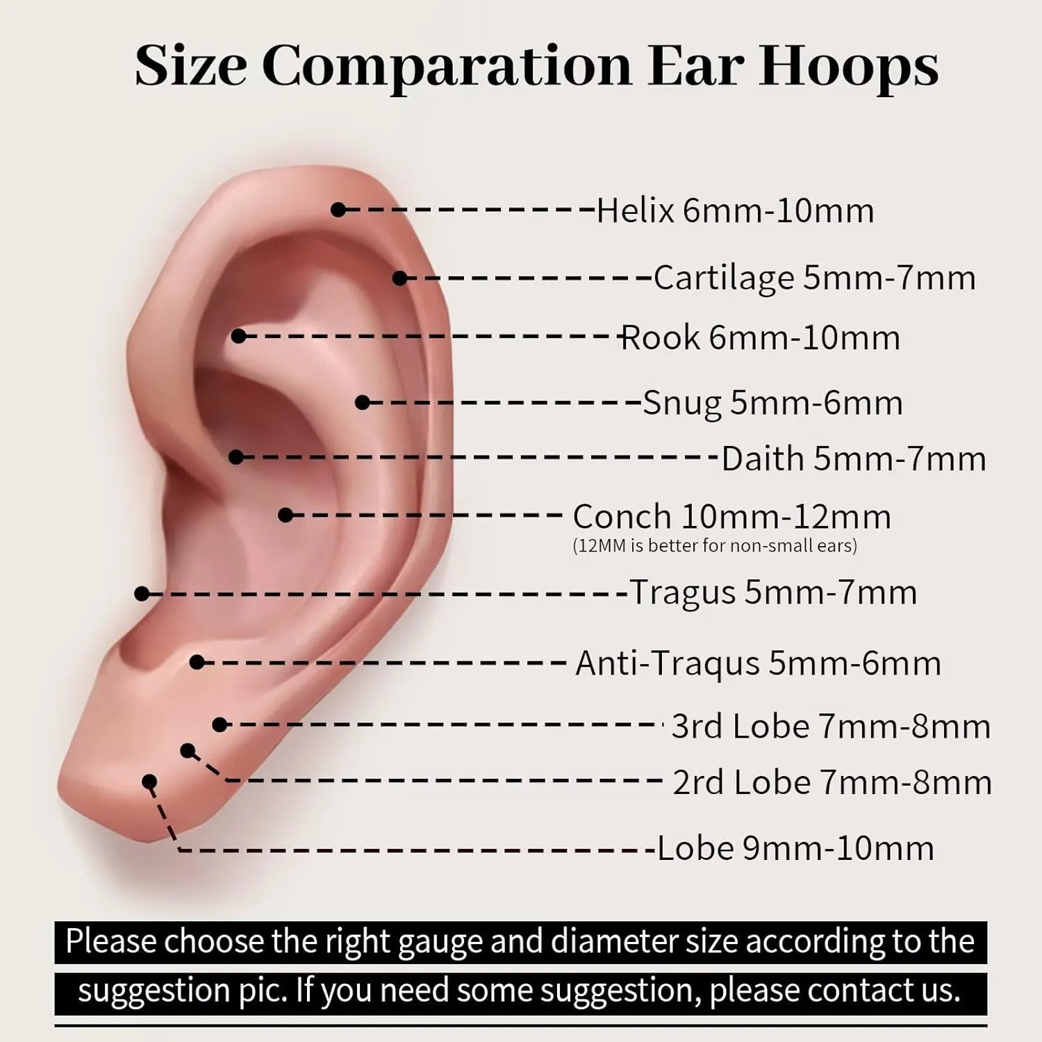 WBRWP 20G 18G 16G 14G Septum Rings Hoop: 2Pcs 316L Surgical Steel 8MM 10MM Cartilage Earring Hypoallergenic Hinged Nose Hoops Daith Conch Helix Tragus Piercing Jewelry