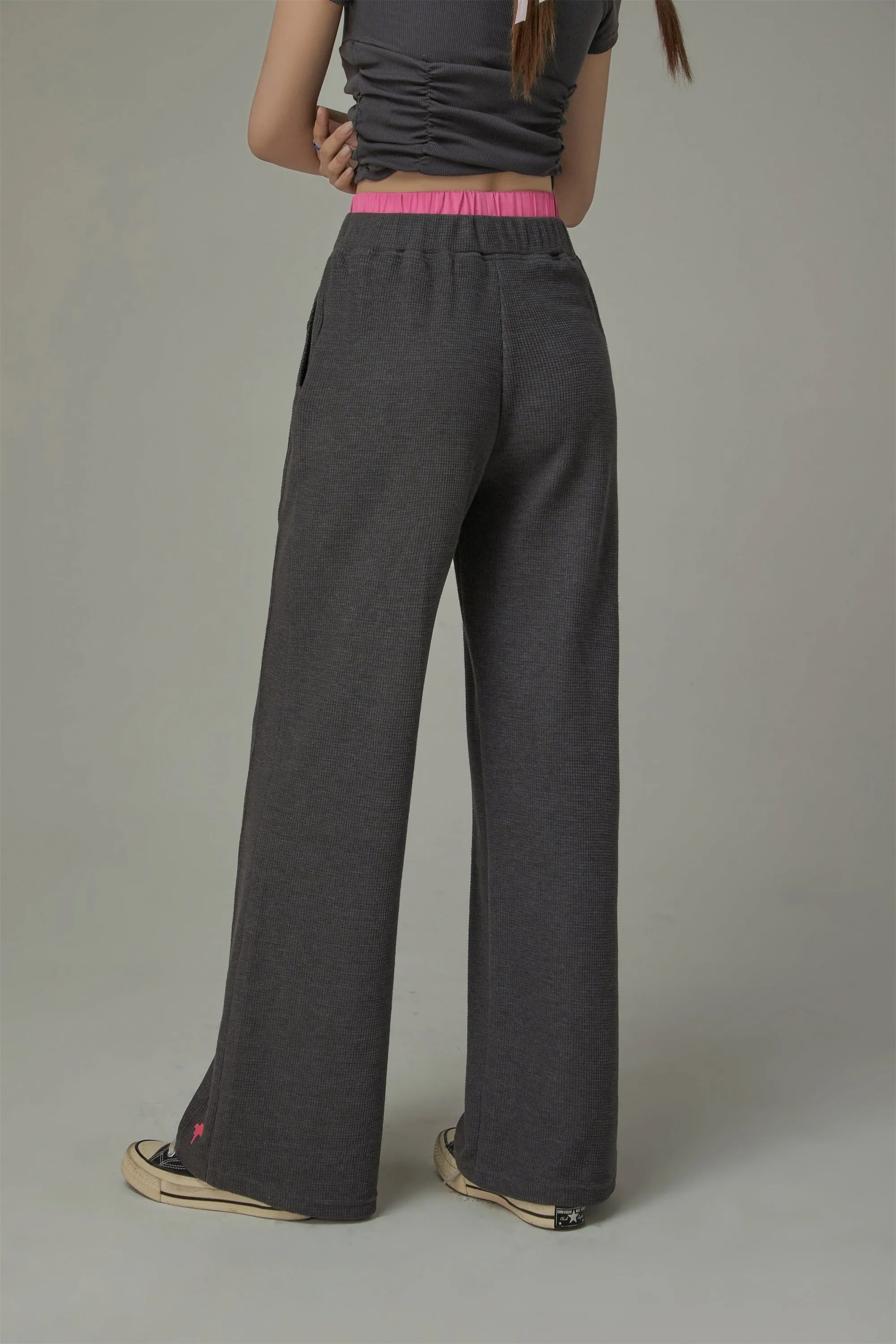 Wide Double Banding Loose Fit Pants