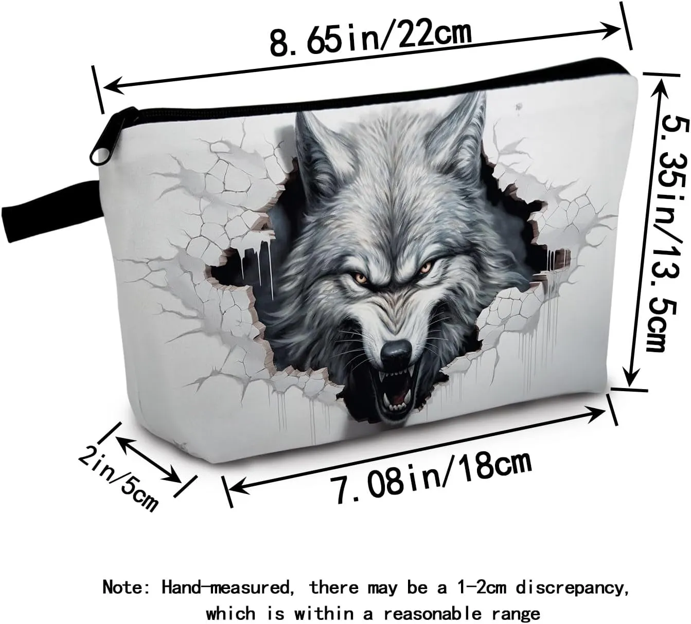 Wild Spirit Wolf Print Makeup Bag Wolf Lovers Birthday Gifts for Adults Cosmetic Bag Great Gift for Adventure Enthusiasts Travel Organizer Pouch