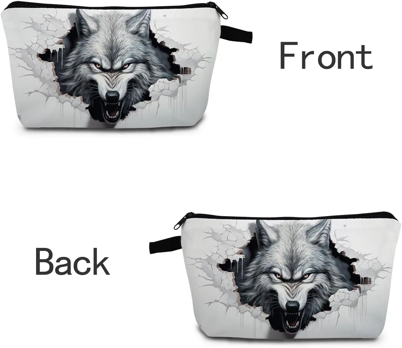 Wild Spirit Wolf Print Makeup Bag Wolf Lovers Birthday Gifts for Adults Cosmetic Bag Great Gift for Adventure Enthusiasts Travel Organizer Pouch