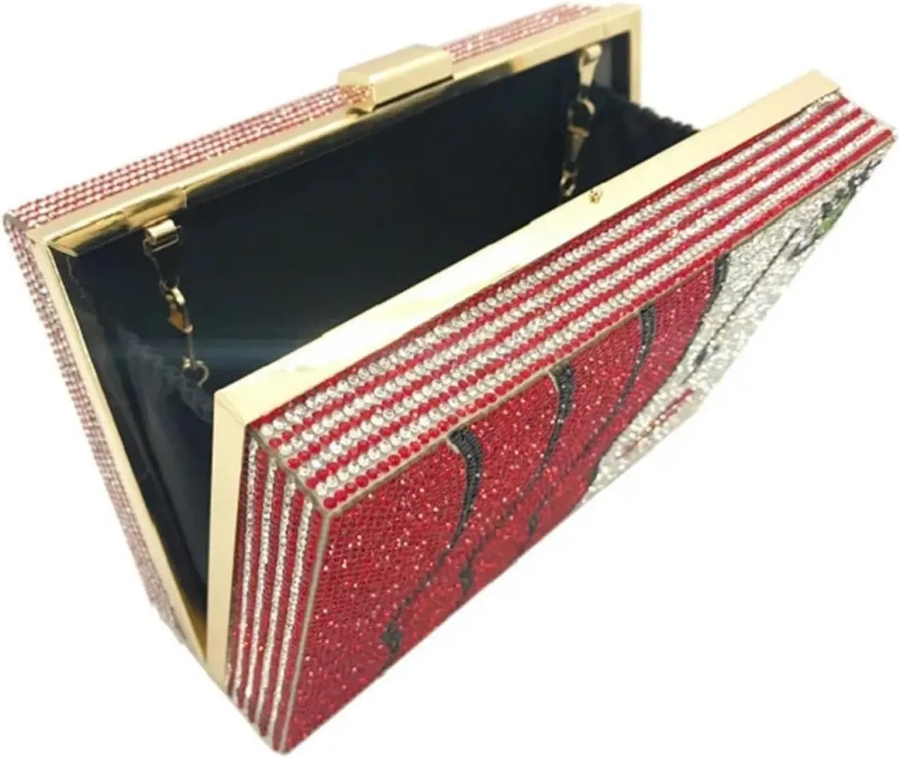 Women Box Bag Clutch Bag With Diamonds Design Evening Bag Mini Purse