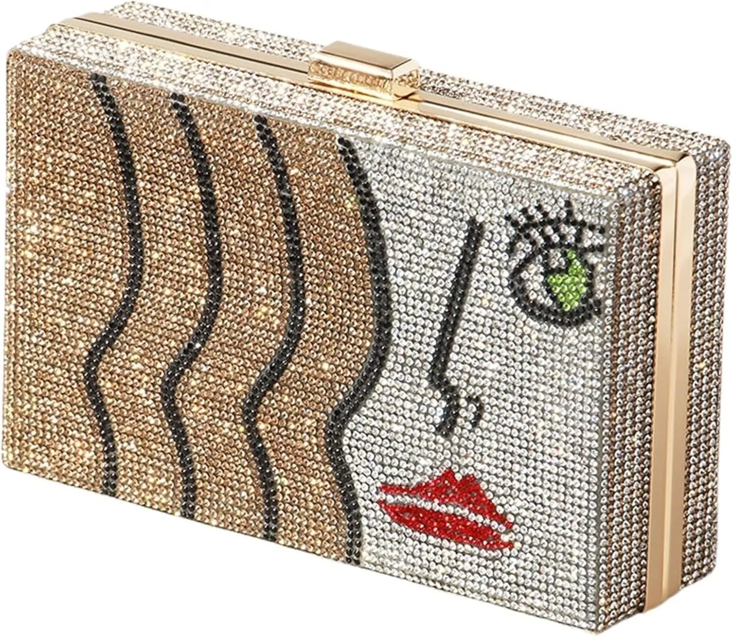 Women Box Bag Clutch Bag With Diamonds Design Evening Bag Mini Purse
