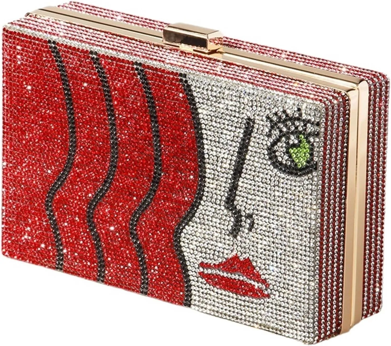 Women Box Bag Clutch Bag With Diamonds Design Evening Bag Mini Purse