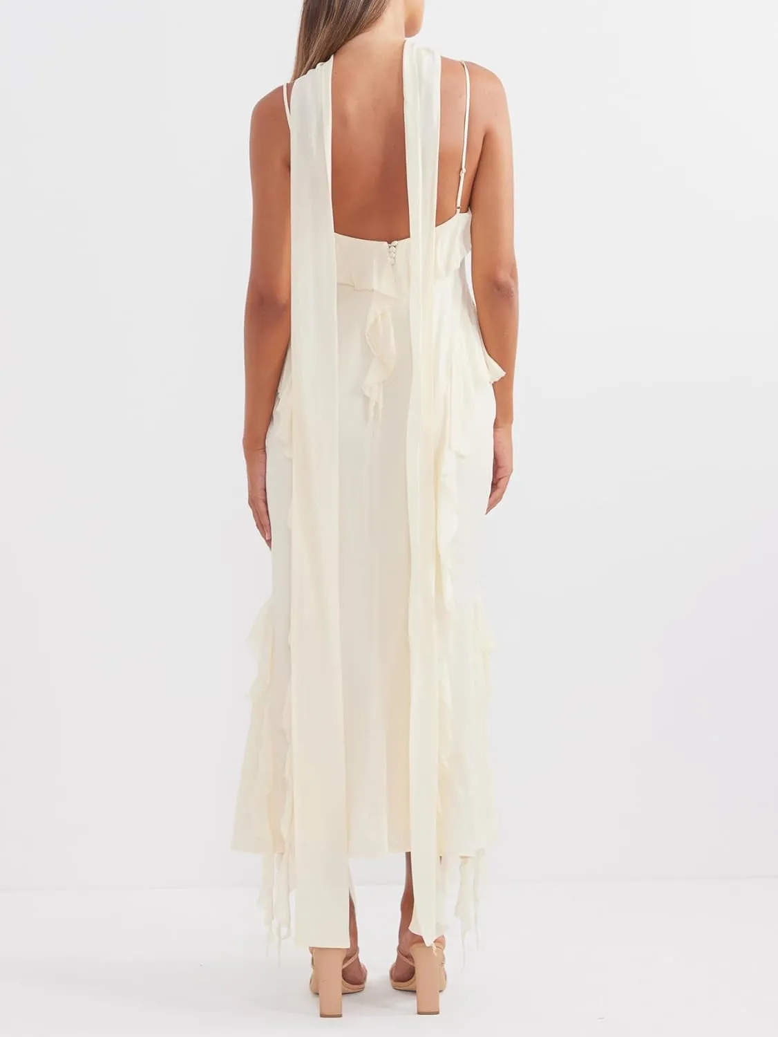 Women Formal Strapless Maxi Scarf Dress Y2k Summer Satin Prom Long Tube Dress Floral Ruffle Cocktail Beach Sundress