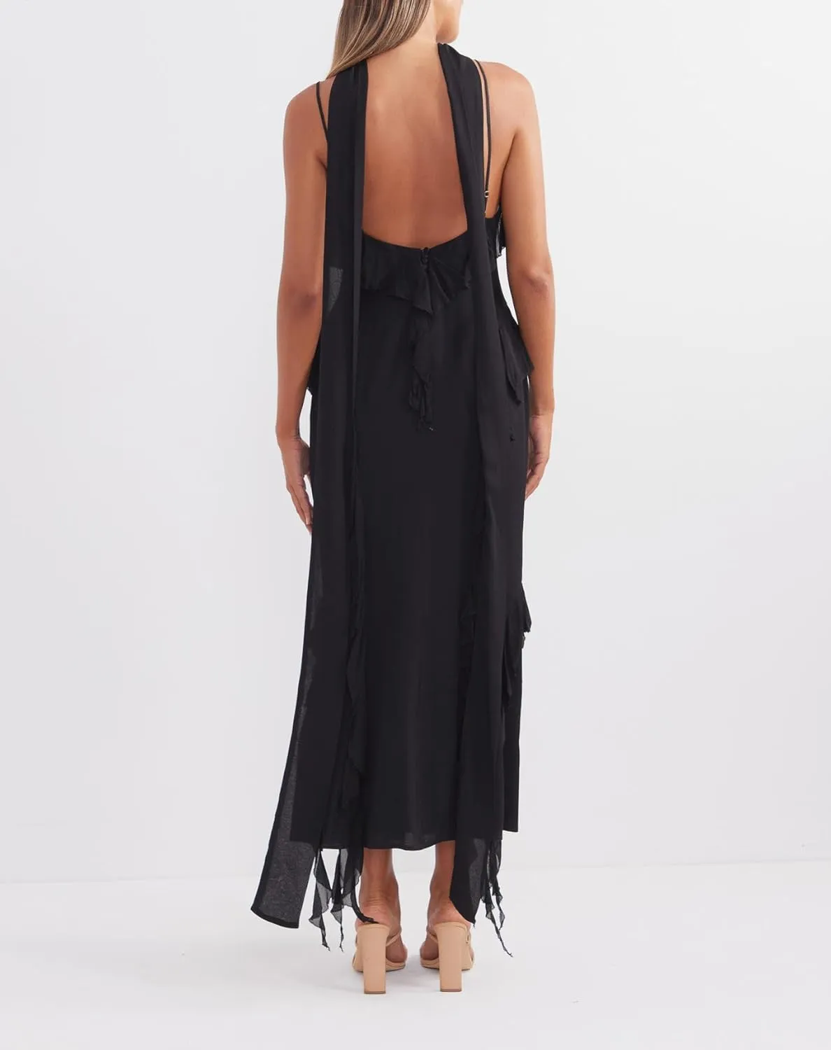Women Formal Strapless Maxi Scarf Dress Y2k Summer Satin Prom Long Tube Dress Floral Ruffle Cocktail Beach Sundress