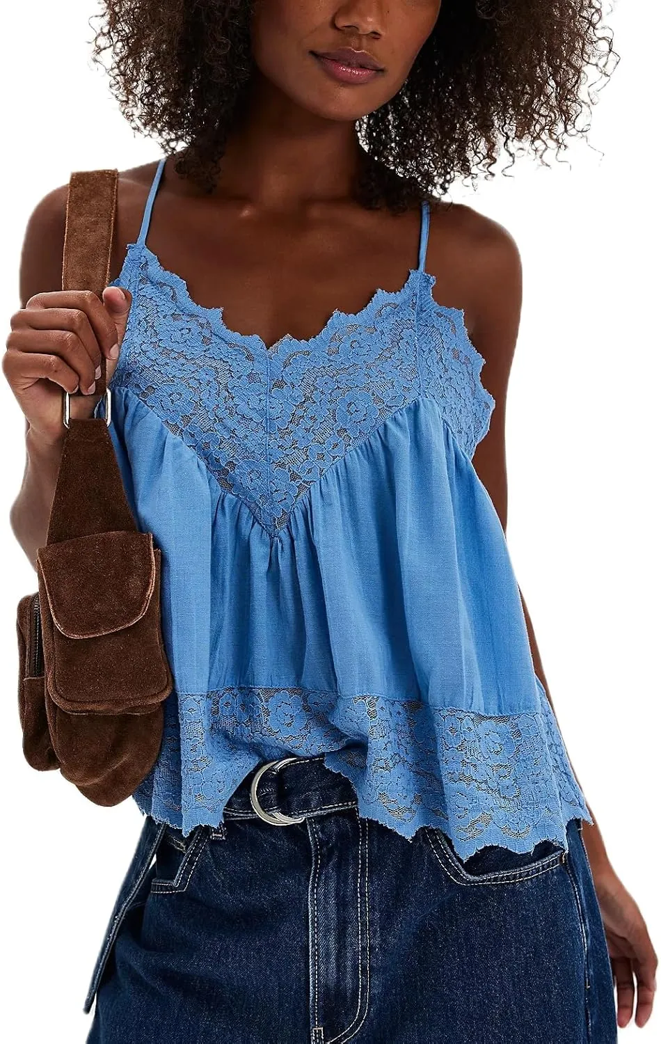 Women Y2k V Neck Lace Trim Tank Top Sheer Mesh Backless Crop Cami Tops Spaghetti Strap Tie Up Camisole Streetwear