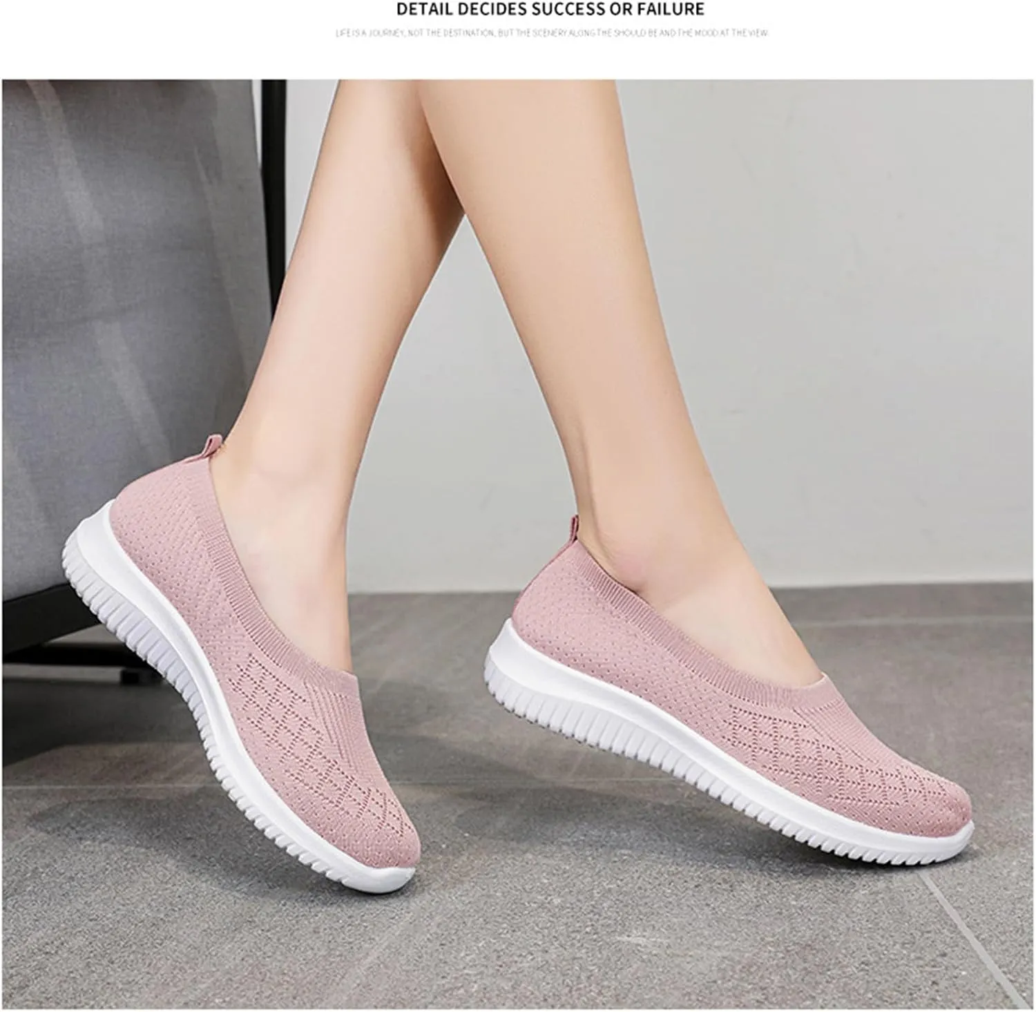 Women's Athletic Shoes with Arch Support Casual Slip on Walking Shoe Fashion Lightweight Woven Orthopedic Breathable Shoes Comfortable Walking Sneakers