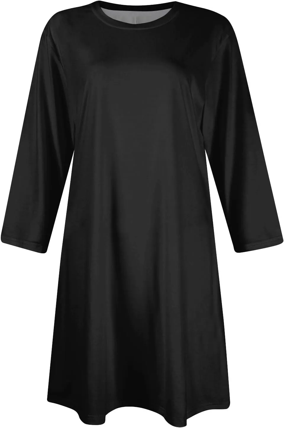Womens Casual Long Sleeve T Shirt Dresses Trendy Plus Size 3/4 Sleeve Mini Dress Elegant Formal Flowy Short Dress