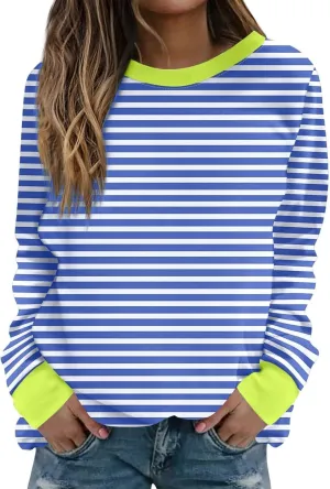 Womens Casual Tie Dye Pullover Tops Long Sleeve Crewneck Oversized Sweatshirts 2024 Fall Clothes Loose Comfy Shirts