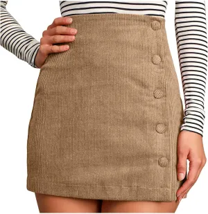 Womens Corduroy Skirt Fall Winter High Waisted Short Pencil Bodycon Skirt Vintage Cute Y2k Mini Skirts