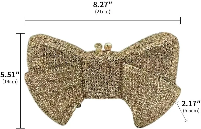 Women's Evening Handbags Luxury Purses and Handbags Rhinestone Wedding Clutch Purses for Women Diamond Purse Bow Red