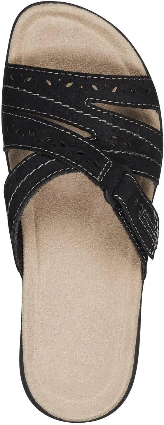 Womens Flat Sandals Comfort Plantar Fasciitis Soft Cushion Slippers With Adjustable Straps Breathable Slip on Comfortable Walking Shoe Summer Arch Support Orthopedic Sandals