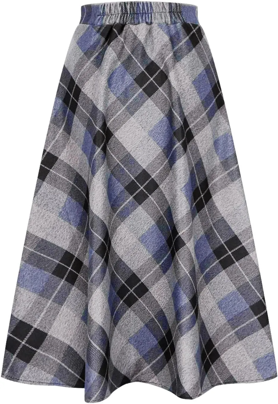 Women's Long Plaid Skirt Fall Winter High Waist A-line Pleated Maxi Skirts 2025 Spring Summer Trendy Vintage Dress