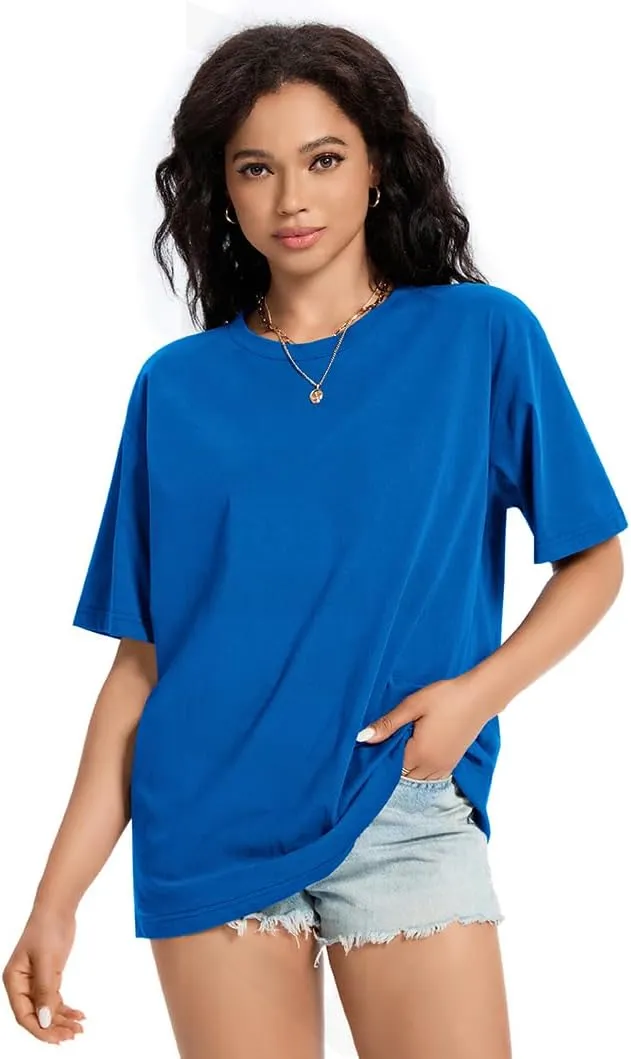 Womens Oversized T Shirts Crewneck Short Sleeve Summer Tops Casual Blouse Basic Tee Trendy Outfits 2025