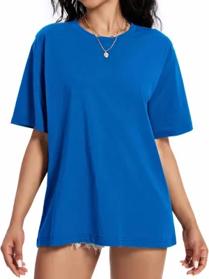 Womens Oversized T Shirts Crewneck Short Sleeve Summer Tops Casual Blouse Basic Tee Trendy Outfits 2025