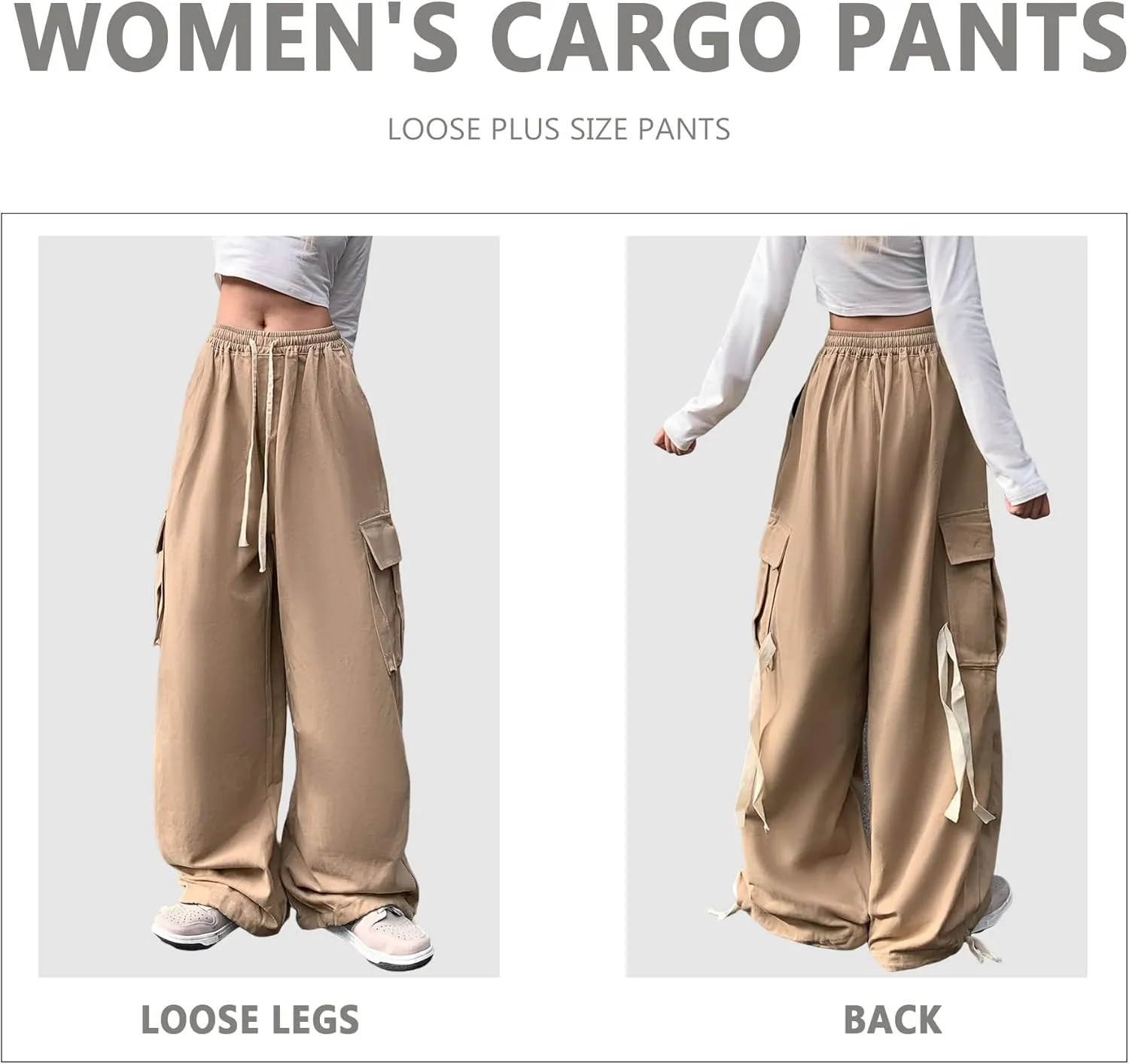 Women's Pants Y2k Cargo Gothic Baggy High Waisted Trousers Harajuku Streetwear Parachute Pants for Men