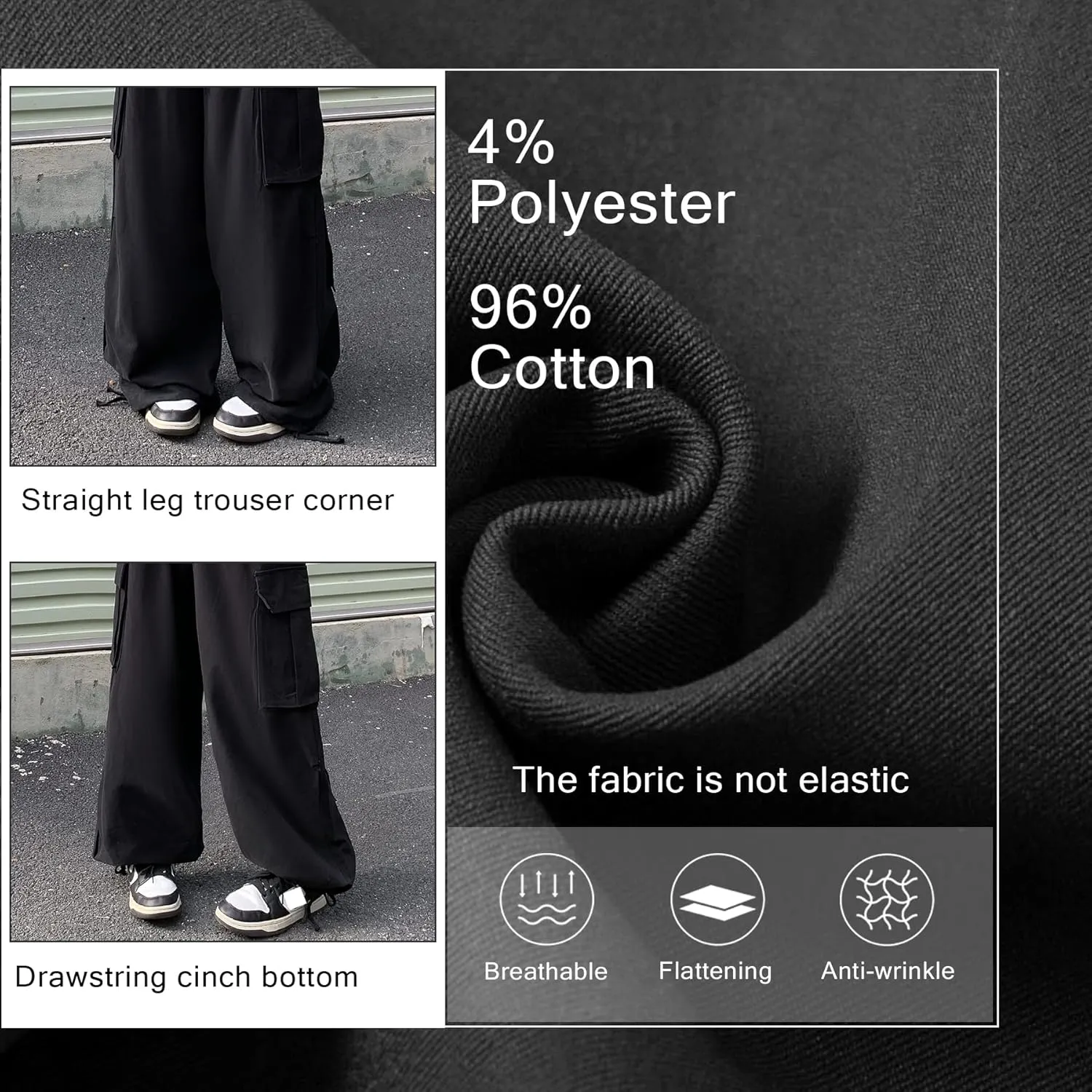 Women's Pants Y2k Cargo Gothic Baggy High Waisted Trousers Harajuku Streetwear Parachute Pants for Men