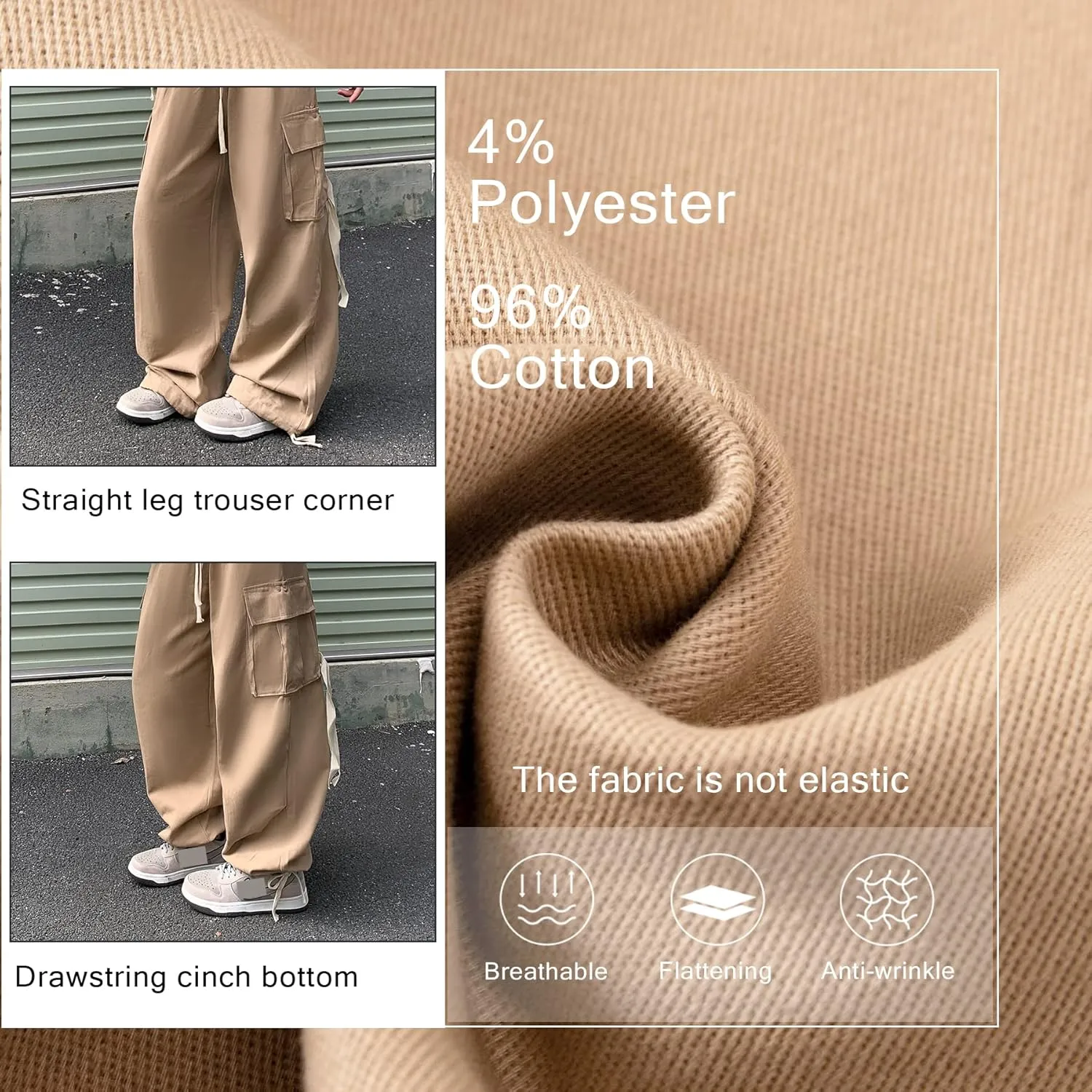Women's Pants Y2k Cargo Gothic Baggy High Waisted Trousers Harajuku Streetwear Parachute Pants for Men