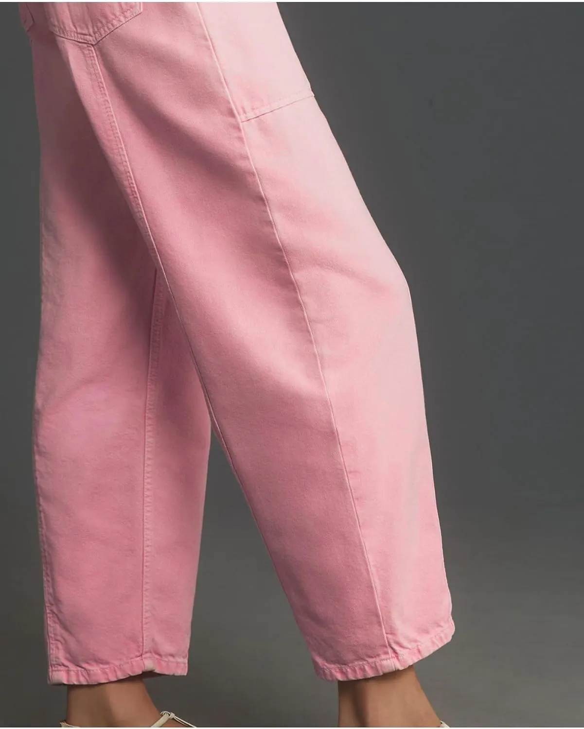 Women's Pink Barrel Jeans High Rise Wide Leg Tapered Jeans Baggy Boyfriend Pants with Pockets
