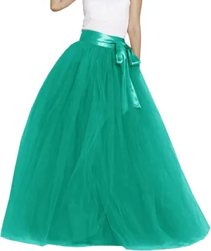 Womens Skirt Tulle Tutu Skirt Pleated Princess Midi Skirts Adult Tutu Dancing Party Evening Tulle Ankle Skirt for Womens