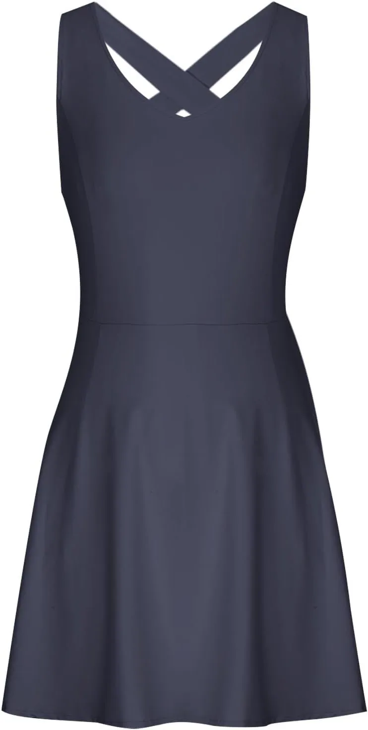 Womens Summer Dresses 2025 V-Neck Spaghetti Strap Dresses Waist Tie Sundress Layer Ruffle Hem a Line Mini Dress